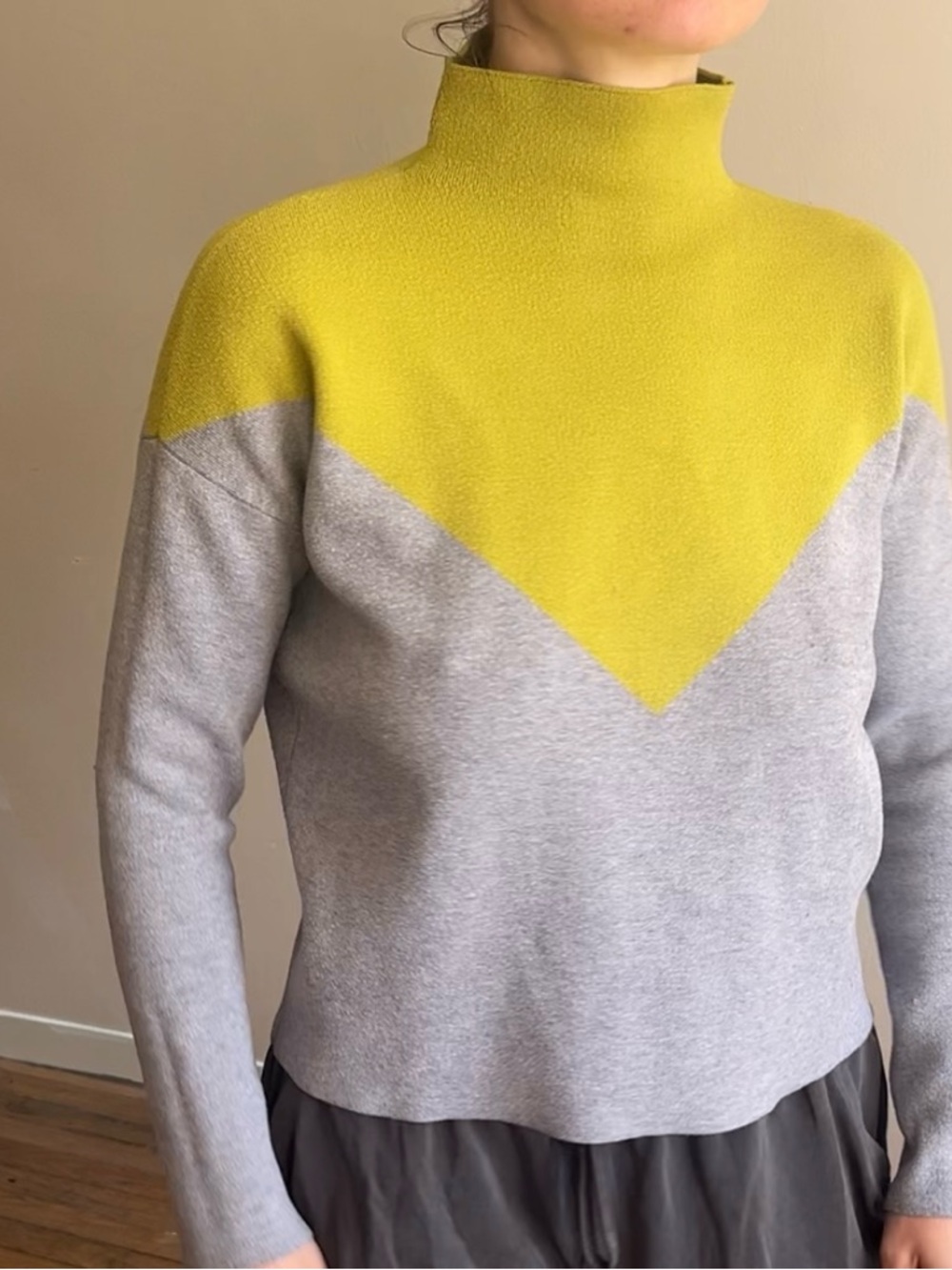 Cynthia Rowley Color block turtle Neck Sweater